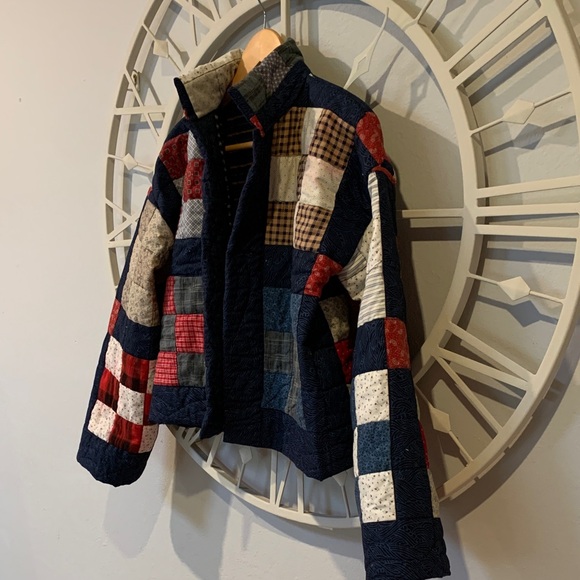 Handmade one-of-a-kind Patchwork Quilted Jacket - QUILT COAT - Picture 6 of 12